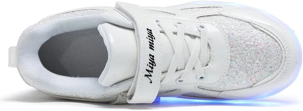 Ufatansy Roller Shoes Girls Boys Sneakers with Wheels Roller Skate Shoes USB Charging with LED Light Up Shinny Skates for Beginner Trainers Kids Lightweight Breatheable Shoe Footwear
