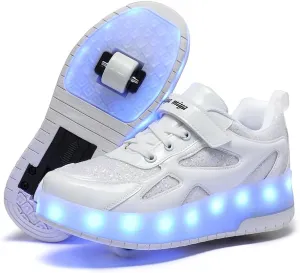Ufatansy Roller Shoes Girls Boys Sneakers with Wheels Roller Skate Shoes USB Charging with LED Light Up Shinny Skates for Beginner Trainers Kids Lightweight Breatheable Shoe Footwear