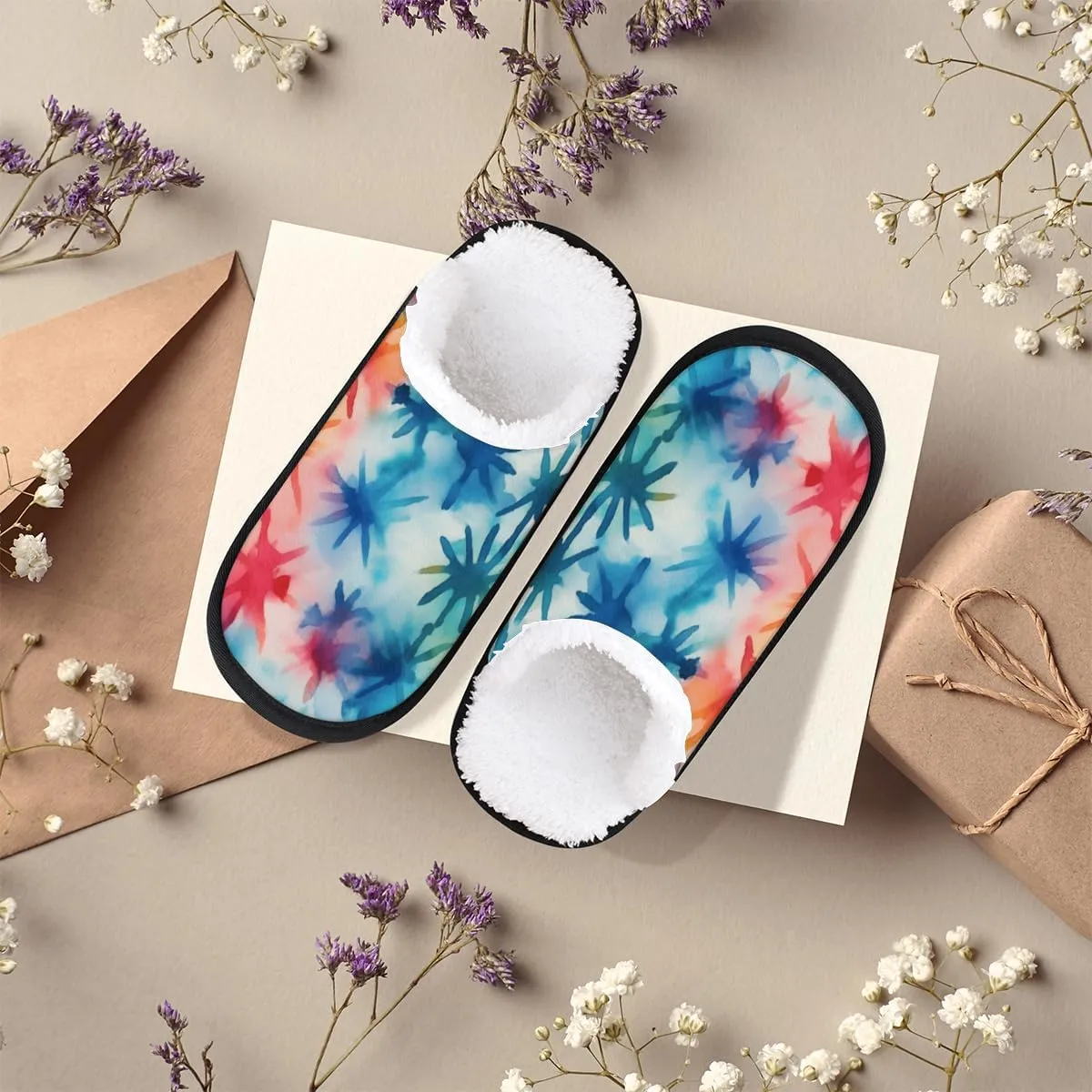 Underwater Sunshine Women's Indoor Bedroom Slippers Soft Fuzzy Slip On House Slippers for Winter Bedroom Outdoor