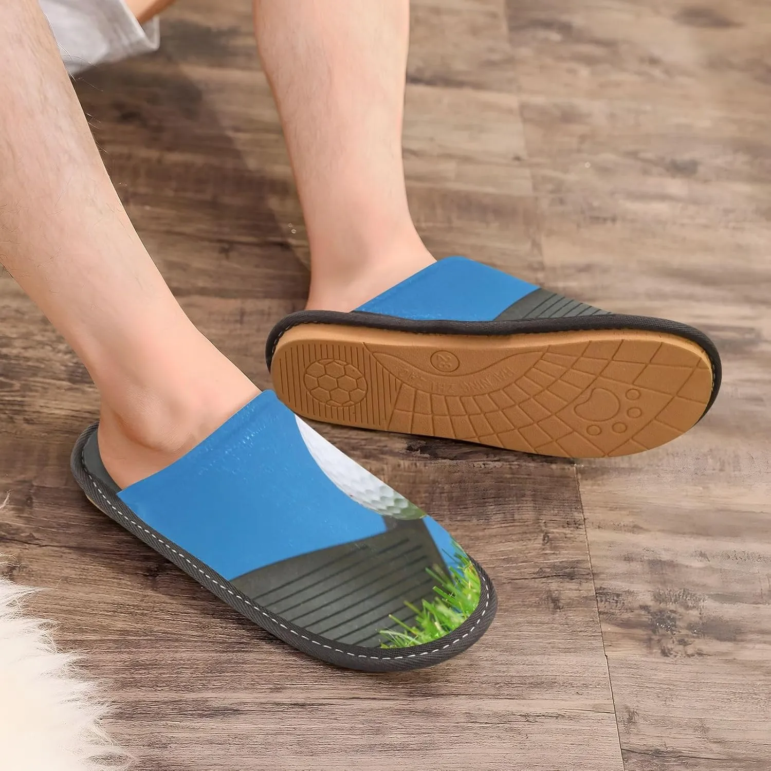 Unisex Fuzzy Foam Slippers Non-Skid Slip-on Soft Warm Sole Fleece Shoes 4-11