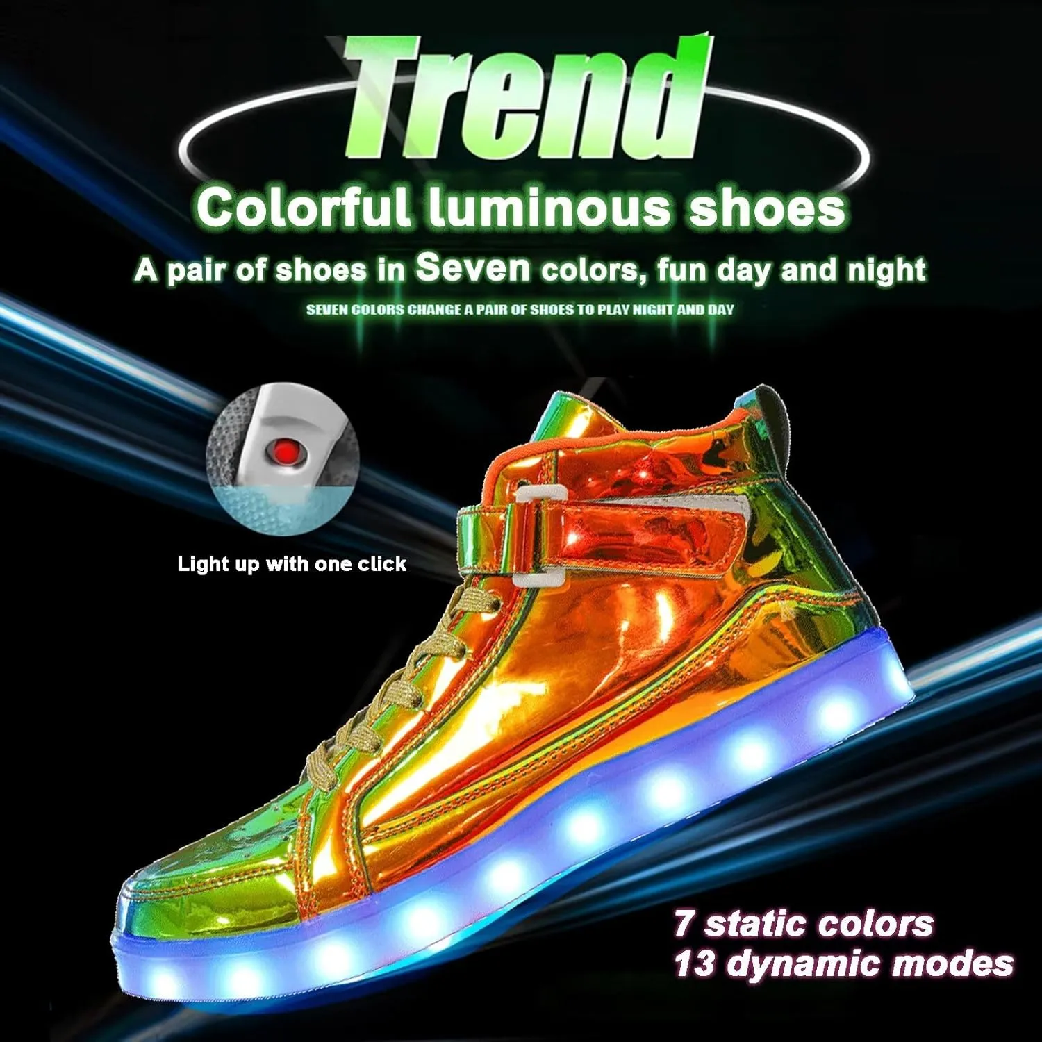 Unisex LED Light Up Shoes High Top LED Sneakers for Women Men Teens USB Rechargeable Fashion Glowing Luminous Flashing Shoes
