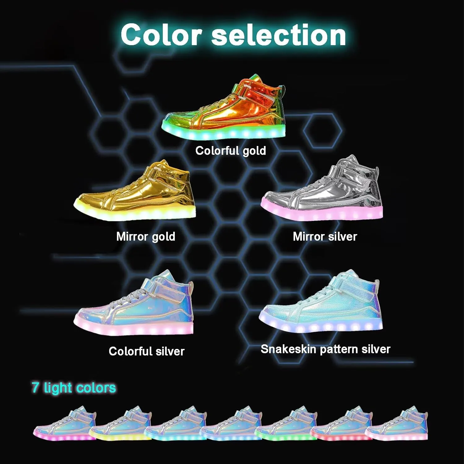 Unisex LED Light Up Shoes High Top LED Sneakers for Women Men Teens USB Rechargeable Fashion Glowing Luminous Flashing Shoes