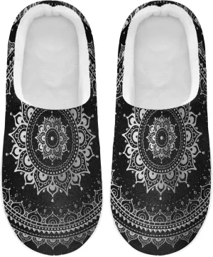Unisex Memory Foam House Slippers Non-Skid Soft Warm Sole Coral Fleece Slip-on Closed Toe Hand Free Shoes for Bedroom Travel 6-17
