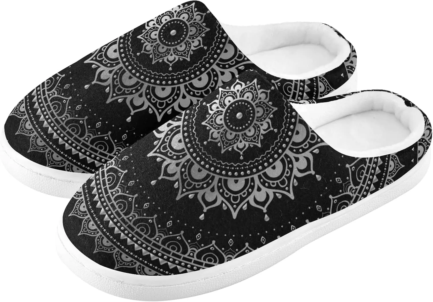 Unisex Memory Foam House Slippers Non-Skid Soft Warm Sole Coral Fleece Slip-on Closed Toe Hand Free Shoes for Bedroom Travel 6-17
