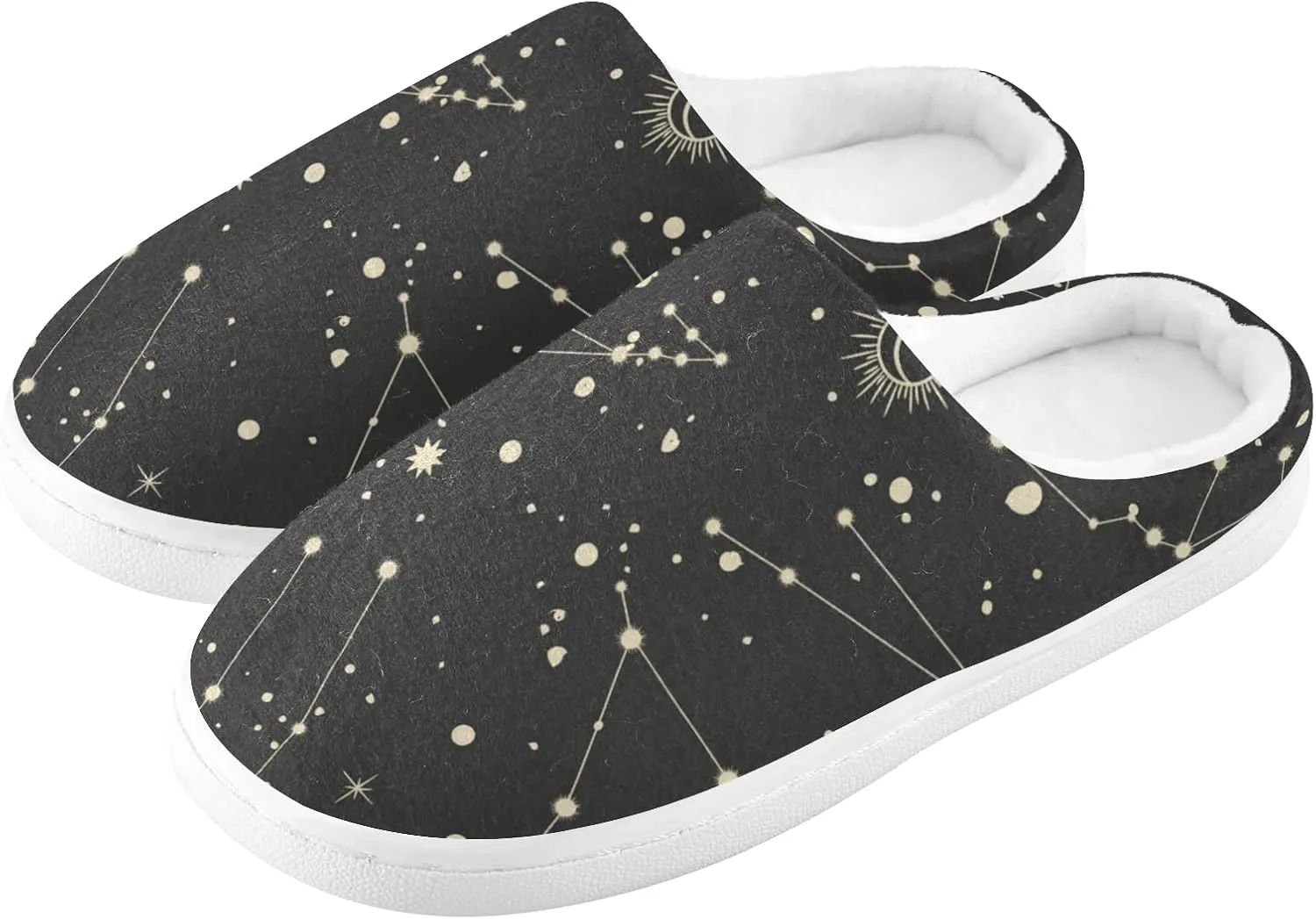 Unisex Memory Foam House Slippers Non-Skid Soft Warm Sole Coral Fleece Slip-on Closed Toe Hand Free Shoes for Bedroom Travel 6-17