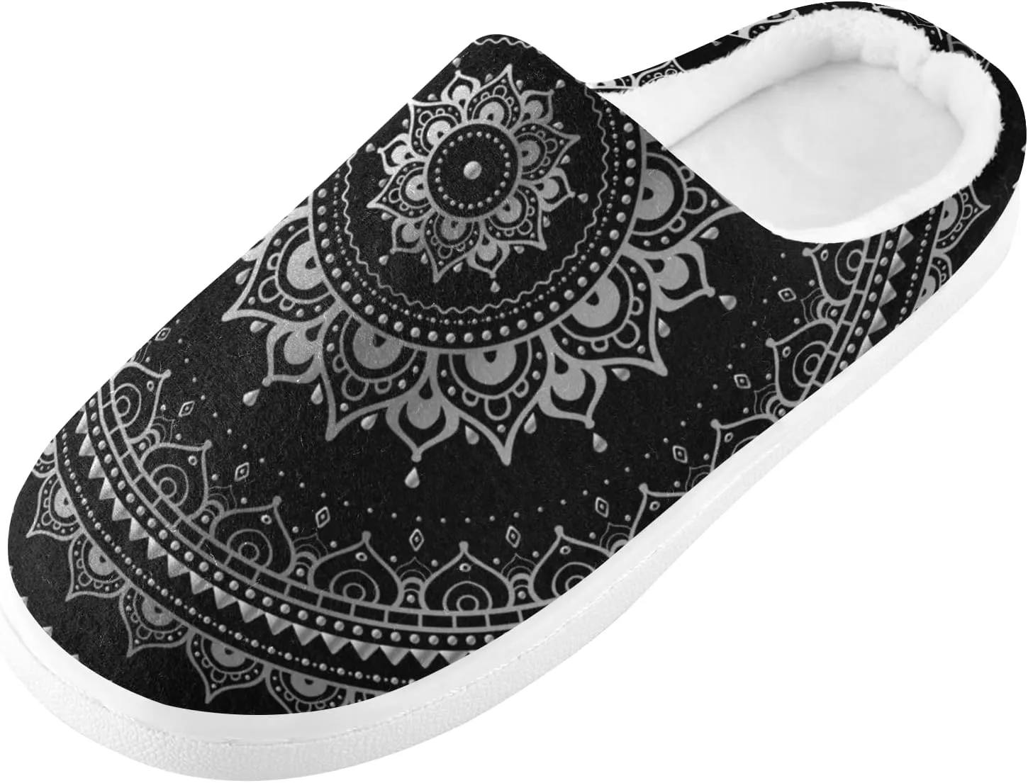 Unisex Memory Foam House Slippers Non-Skid Soft Warm Sole Coral Fleece Slip-on Closed Toe Hand Free Shoes for Bedroom Travel 6-17