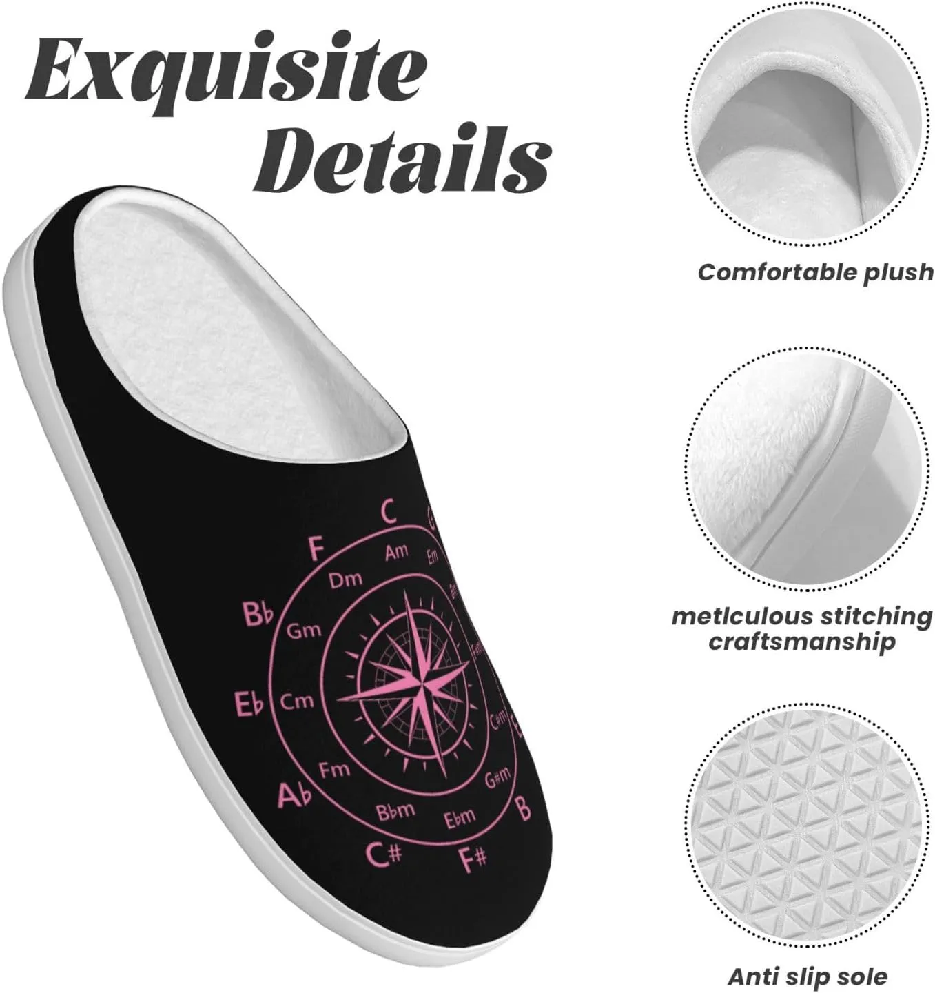 Unisex Warm Slippers Non-Slip Winter Fluffy Slippers Slip-On Plush Slippers Bedroom Slippers House Shoes For Men Women