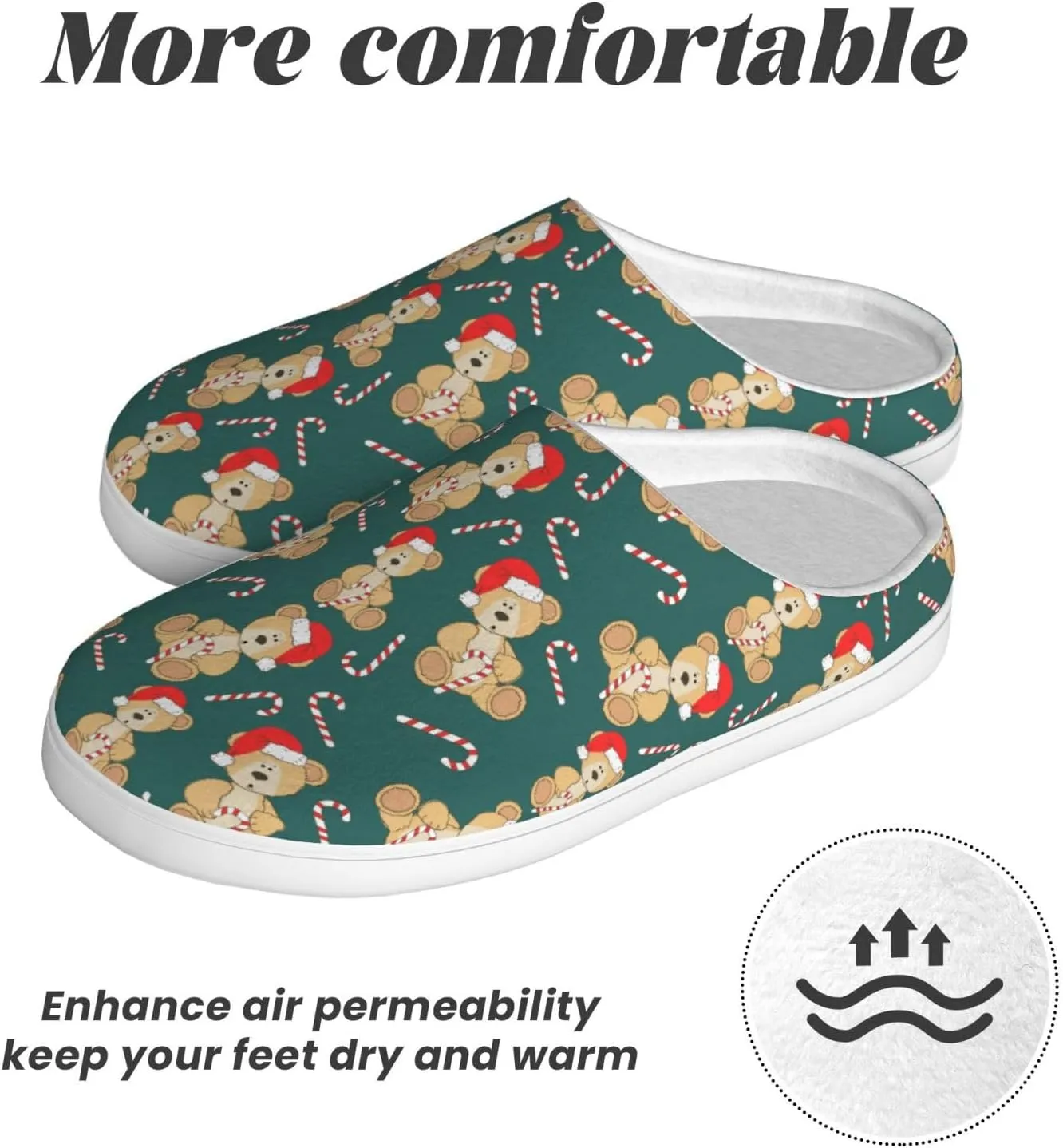Unisex Warm Slippers Non-Slip Winter Fluffy Slippers Slip-On Plush Slippers Bedroom Slippers House Shoes For Men Women