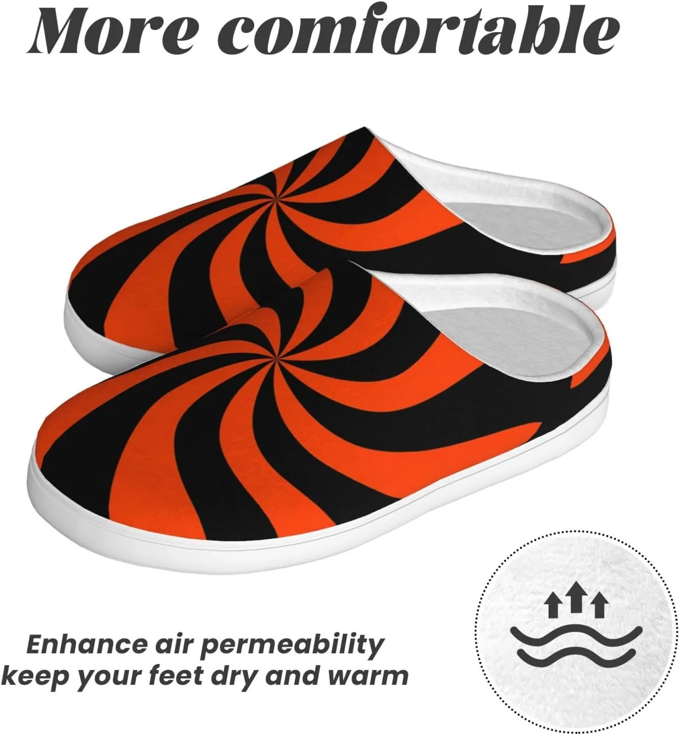 Unisex Warm Slippers Non-Slip Winter Fluffy Slippers Slip-On Plush Slippers Bedroom Slippers House Shoes For Men Women