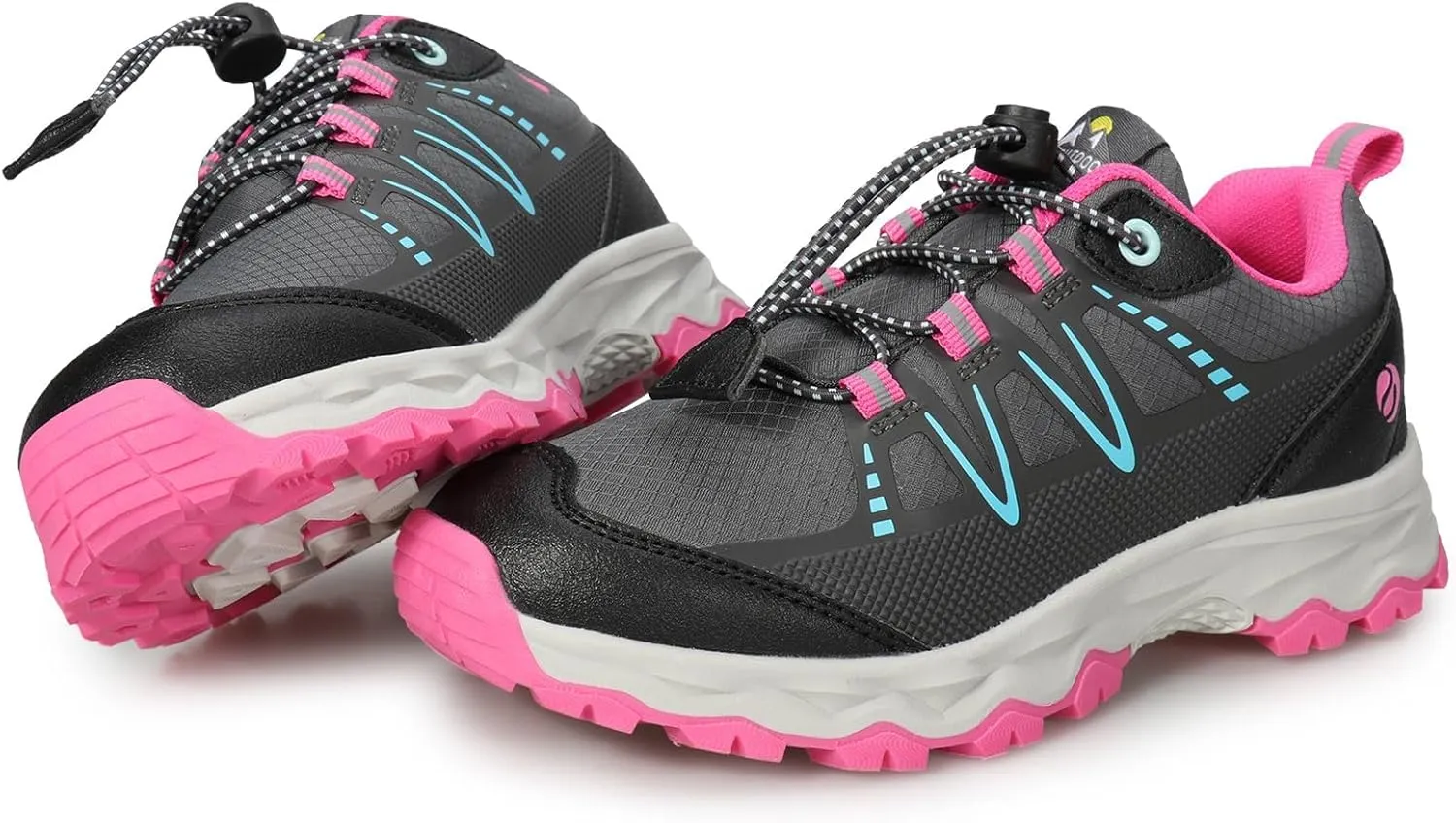 UOVO Boys Girls Hiking Shoes Kids Waterproof Running Trail Fashion Sneakers Breathable Lightweight Non-Slip Outdoor Walking Sports Shoe(Little/Big Kids)