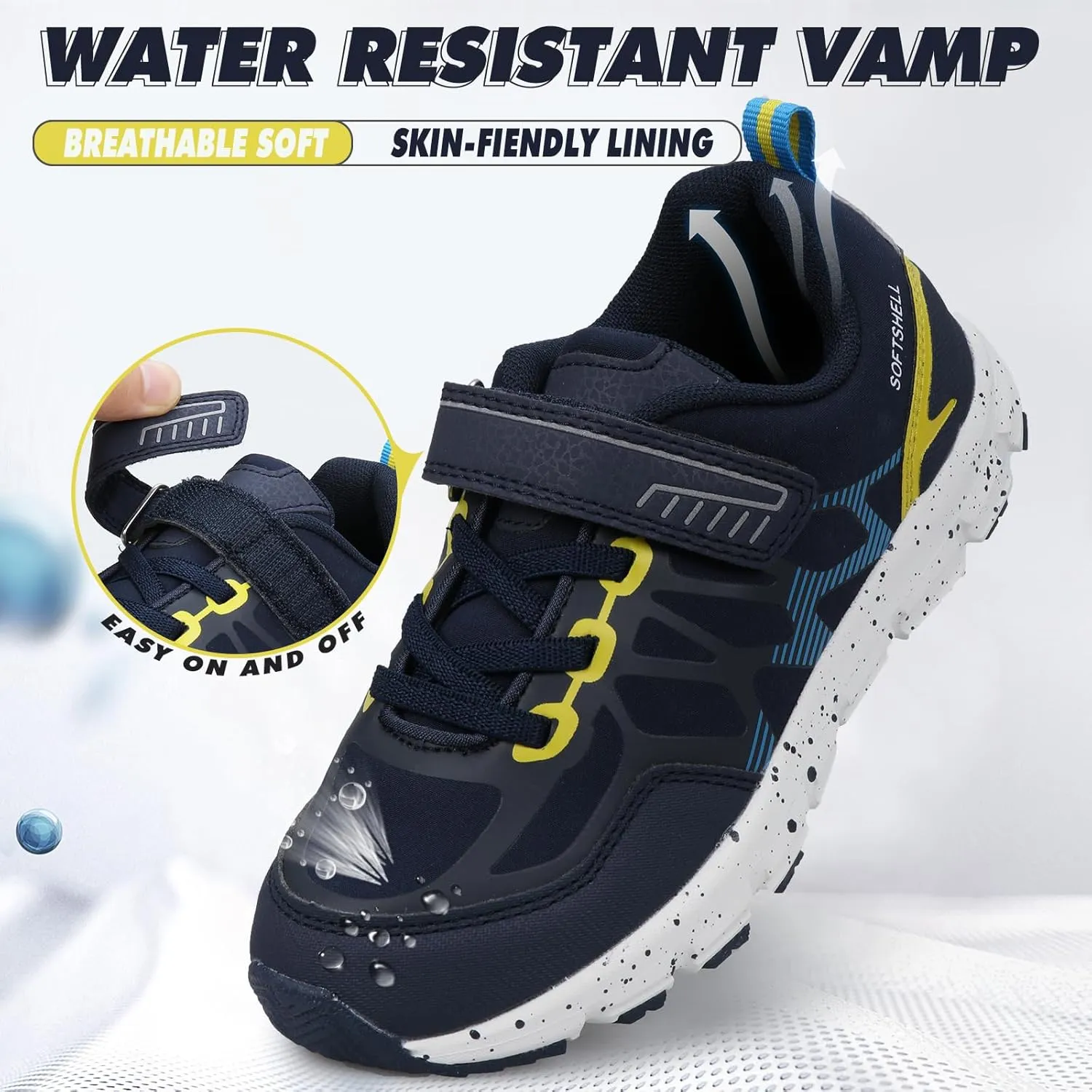 UOVO Boys Shoes Water Resistant Hiking Boots Kids Outdoor Walking Shoes Non Slip Ankle Athletic Sneaker Anti Collision Size 9.5 Toddler to 4.5 Big Kids