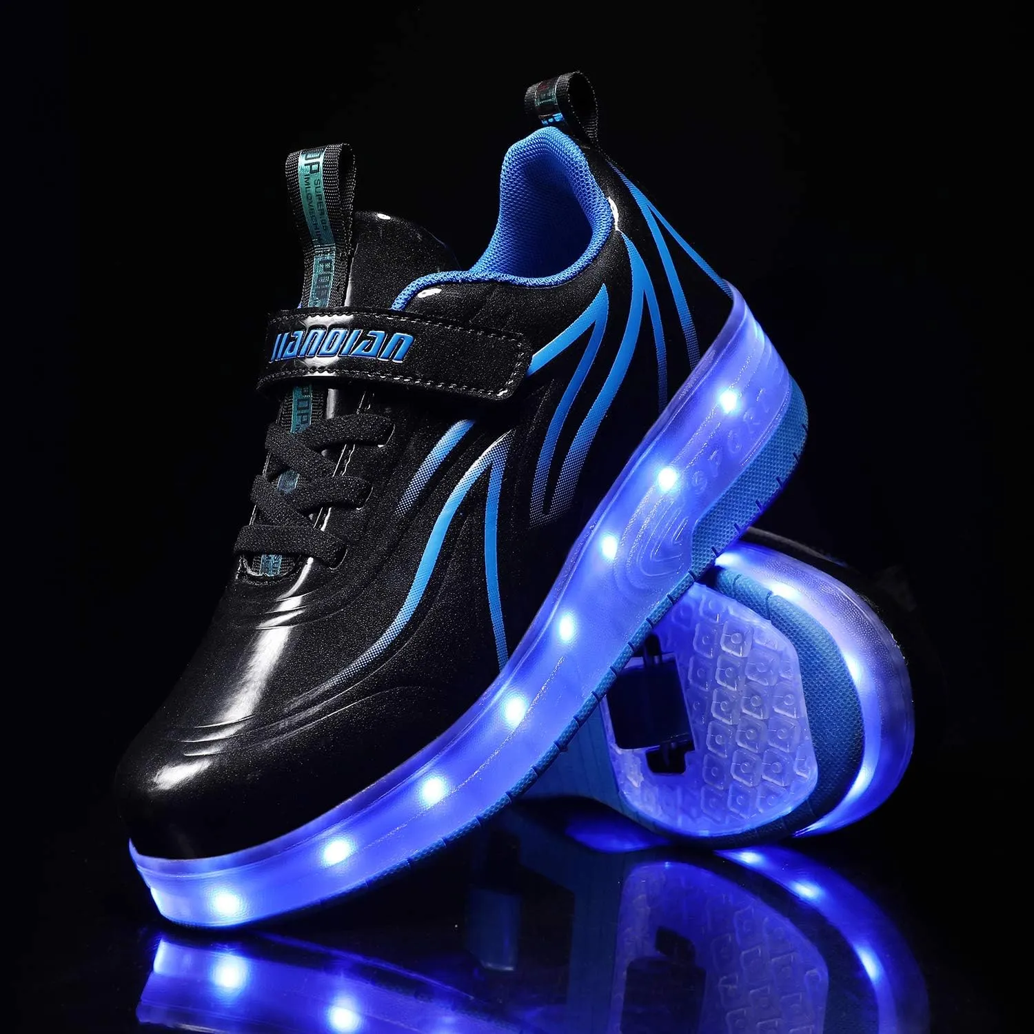 USB Rechargeable Roller Shoes Sneakers for Boys Girls Kids Gift LED Light Up Wheels Shoes Roller Skates
