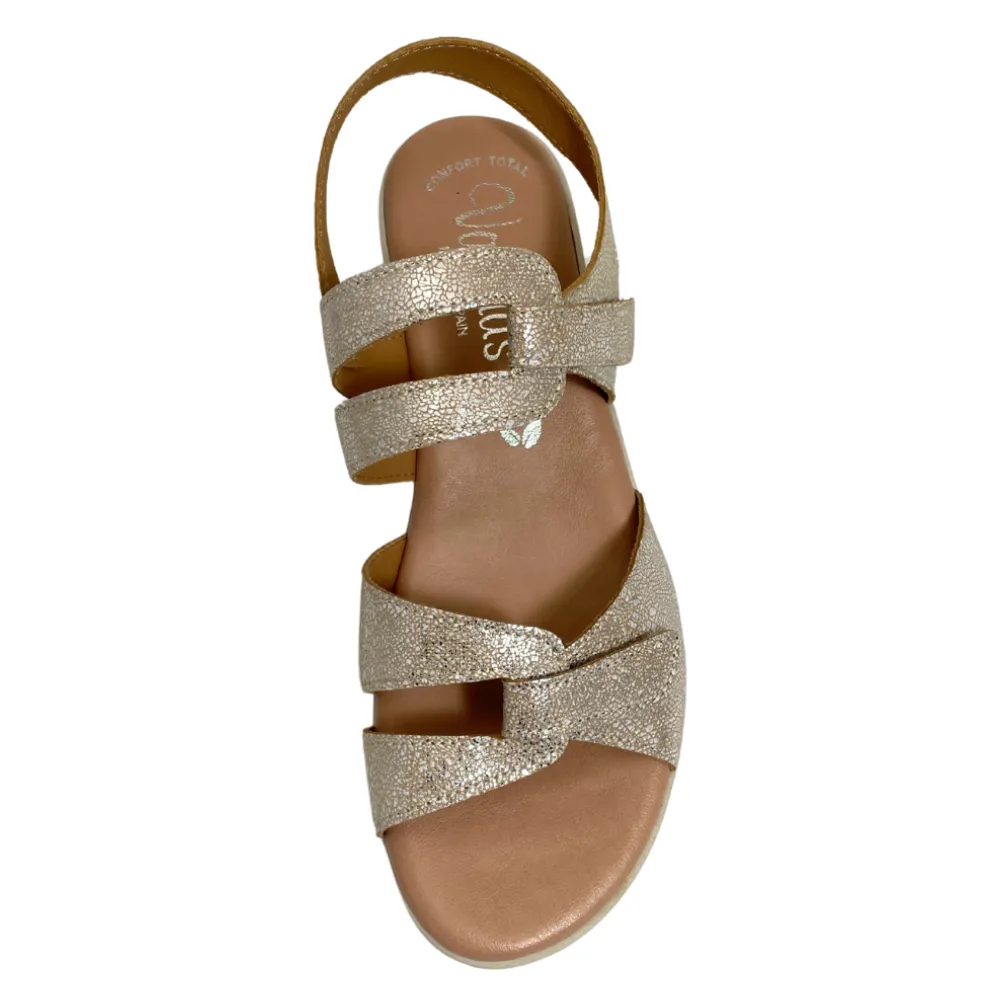 Valeria's Savanah Canvas Beige Soft Leather Sandal (Women's)