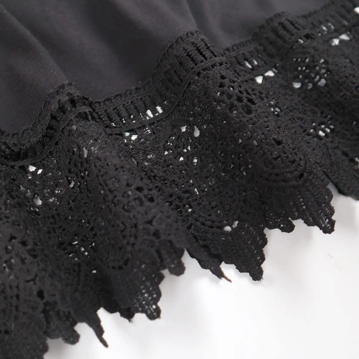 Vanrose Jan Skirt Extender for Women Knee Length Lace Trim Layering Underskirt Half Slip S-5XL