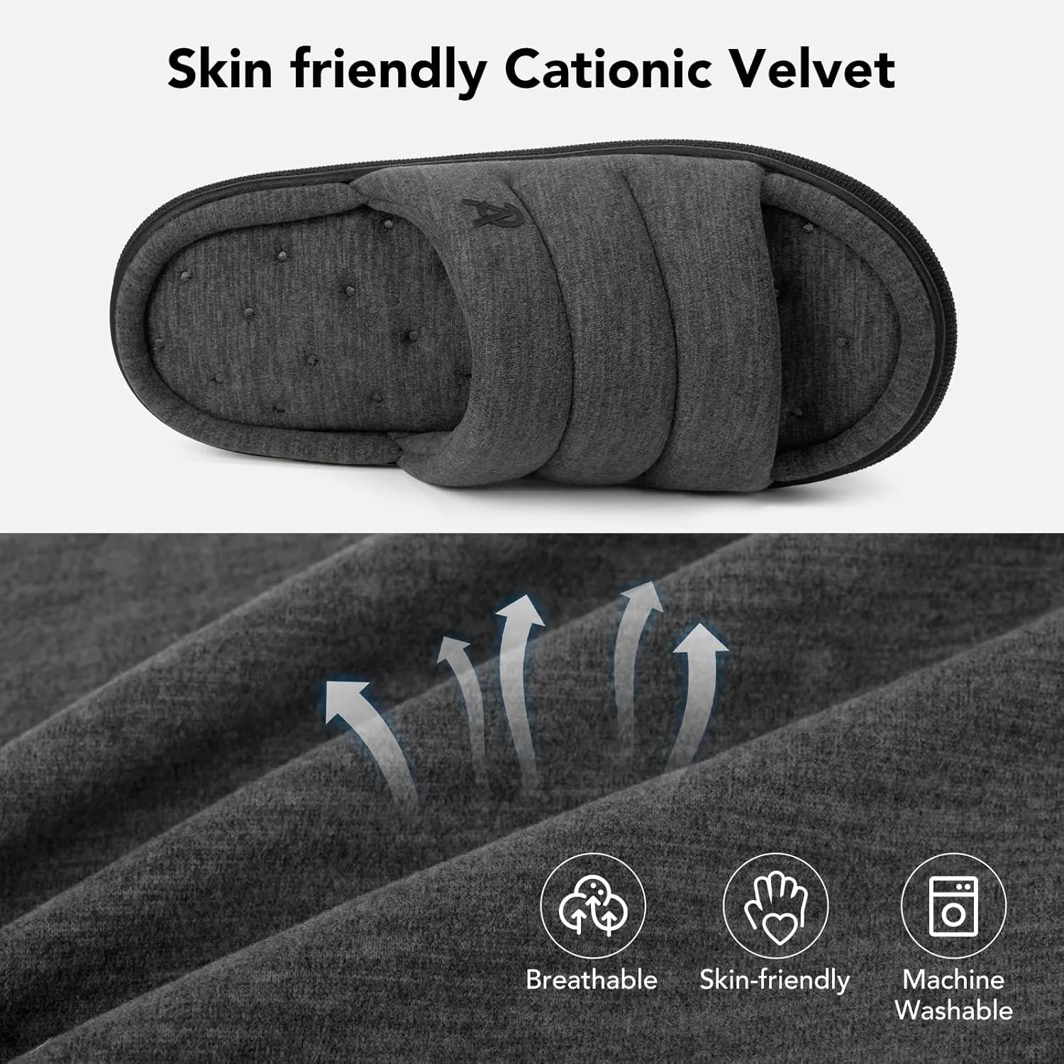 VeraCosy Women's Open Toe Slippers Comfy Memory Foam Slip on House Shoes