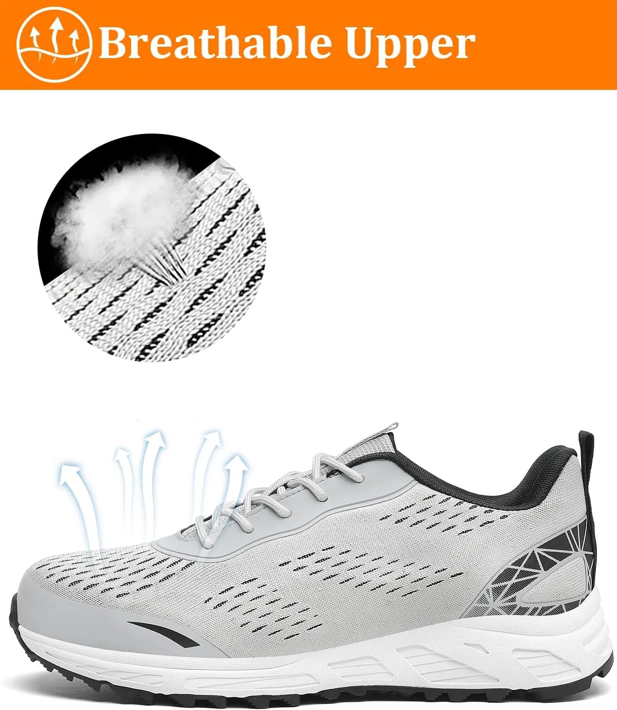 VikoViren Steel Toe Shoes for Men Women Comfy Lightweight Indestructible Non Slip Safety Work Sneakers Warehouse Industry Construction Shoes