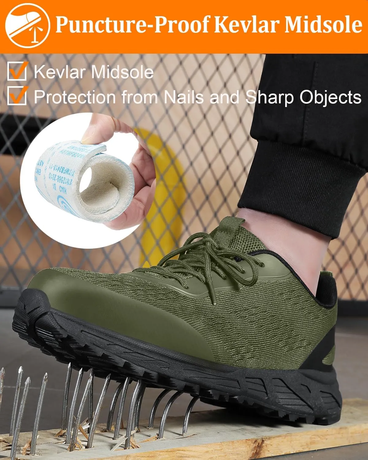 VikoViren Steel Toe Shoes for Men Women Comfy Lightweight Indestructible Non Slip Safety Work Sneakers Warehouse Industry Construction Shoes