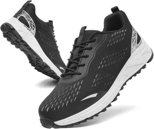 VikoViren Steel Toe Shoes for Men Women Comfy Lightweight Indestructible Non Slip Safety Work Sneakers Warehouse Industry Construction Shoes