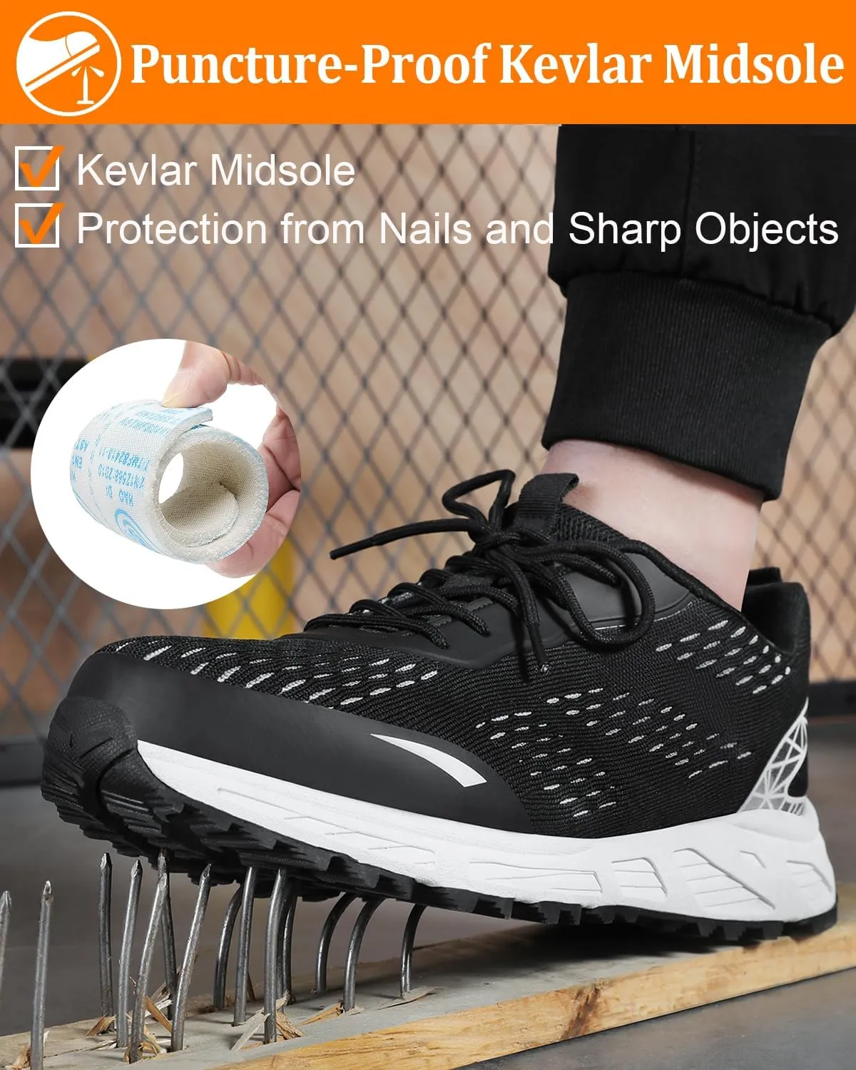 VikoViren Steel Toe Shoes for Men Women Comfy Lightweight Indestructible Non Slip Safety Work Sneakers Warehouse Industry Construction Shoes