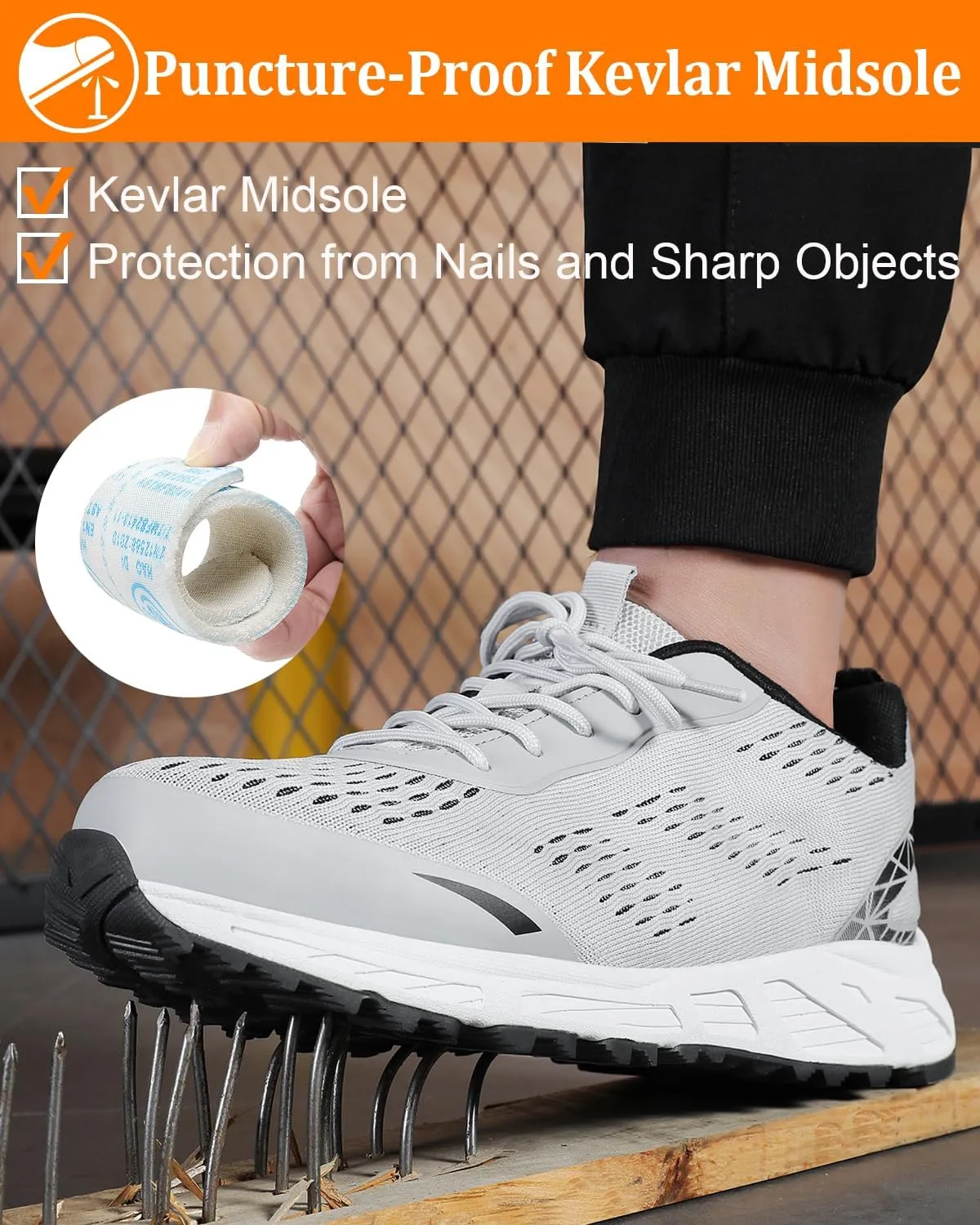 VikoViren Steel Toe Shoes for Men Women Comfy Lightweight Indestructible Non Slip Safety Work Sneakers Warehouse Industry Construction Shoes
