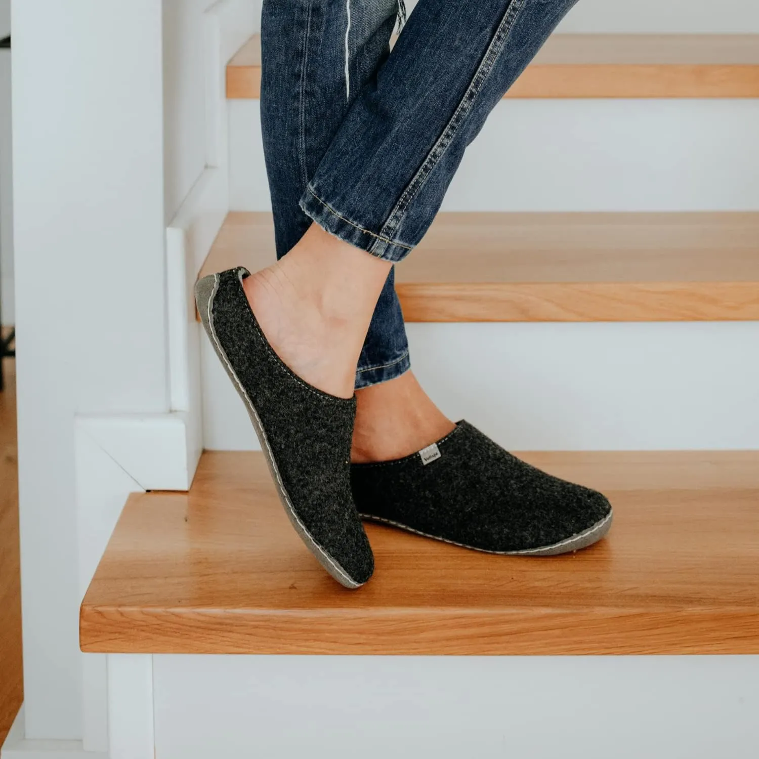 Vollsjo Women's Felt House Slippers Vegan Handmade in EU Low