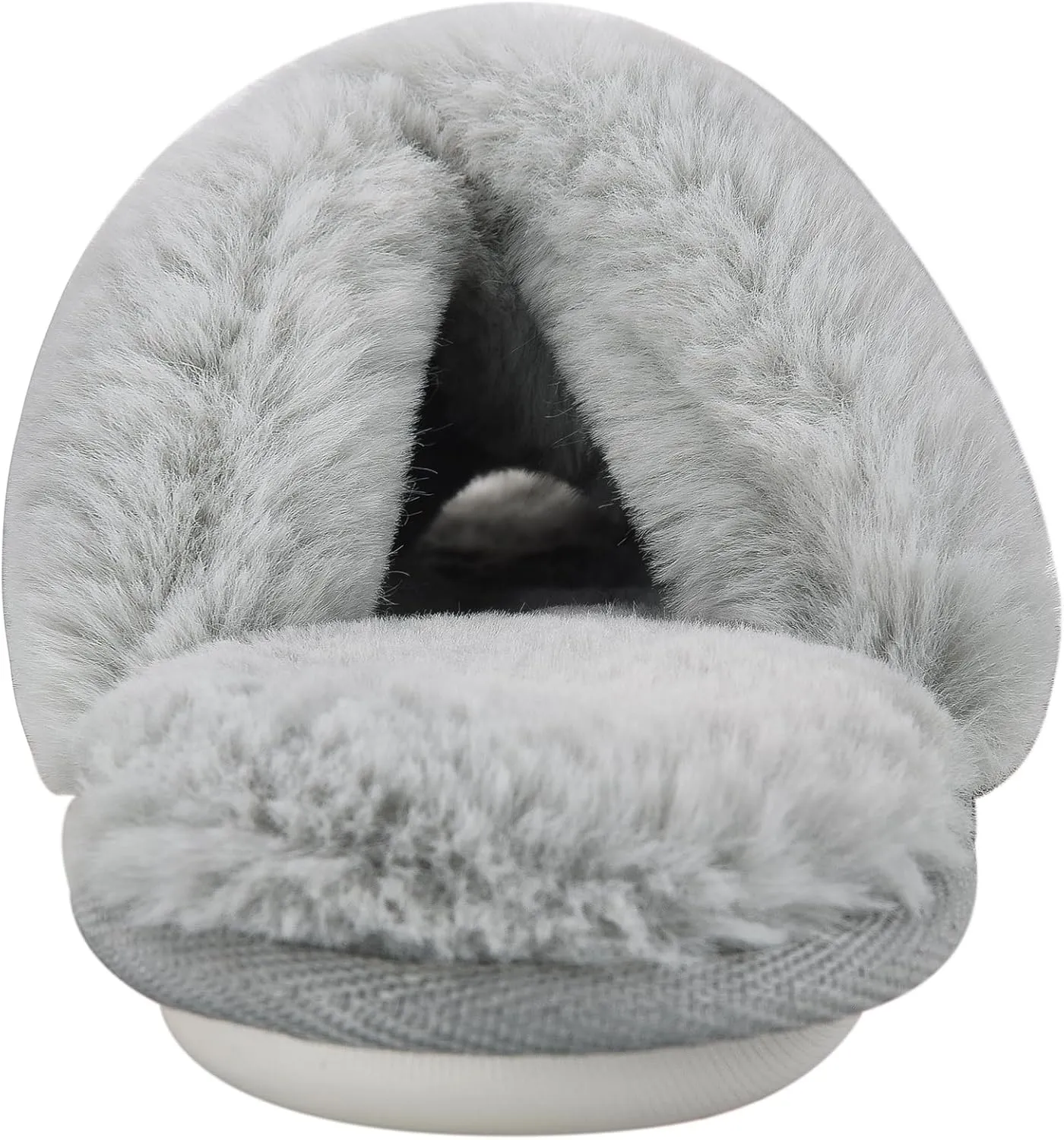 VONMAY Women's Soft Cross Band Slippers Plush Furry Slides Faux Fur Open Toe Comfy Slip On House Shoes