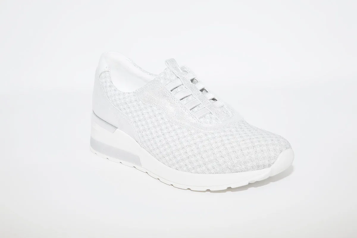 WALDLAUFER - CLARA-WEDGE SLIP-ON SHOE - WHITE/SILVER
