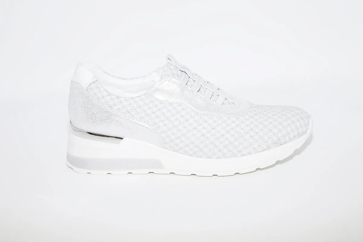 WALDLAUFER - CLARA-WEDGE SLIP-ON SHOE - WHITE/SILVER