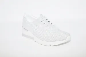 WALDLAUFER - CLARA-WEDGE SLIP-ON SHOE - WHITE/SILVER