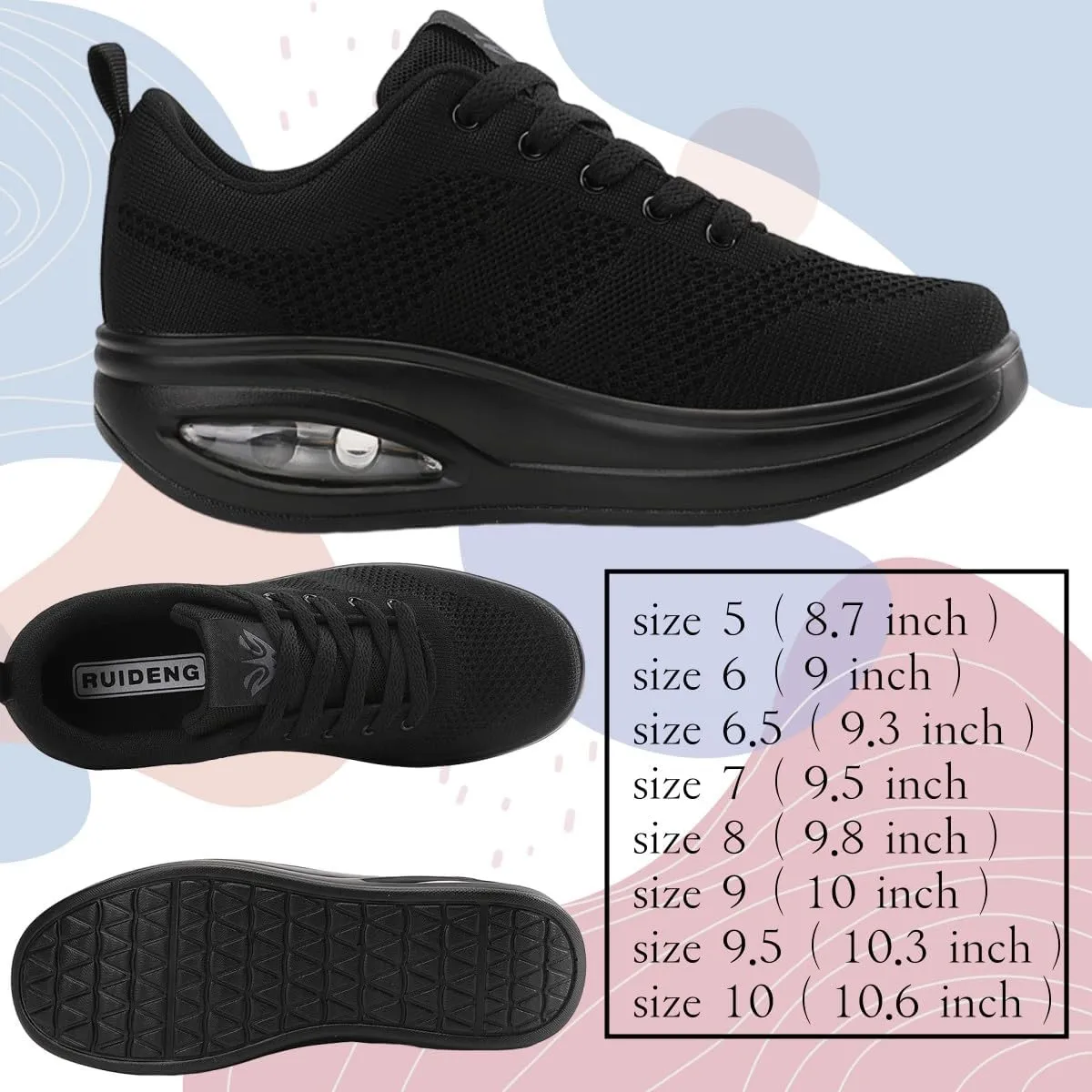 Walking Shoes for Women Air Cushion Nurse Slip Resistant Work Sock Sneakers Food Service Platform Comfortable Weight Light
