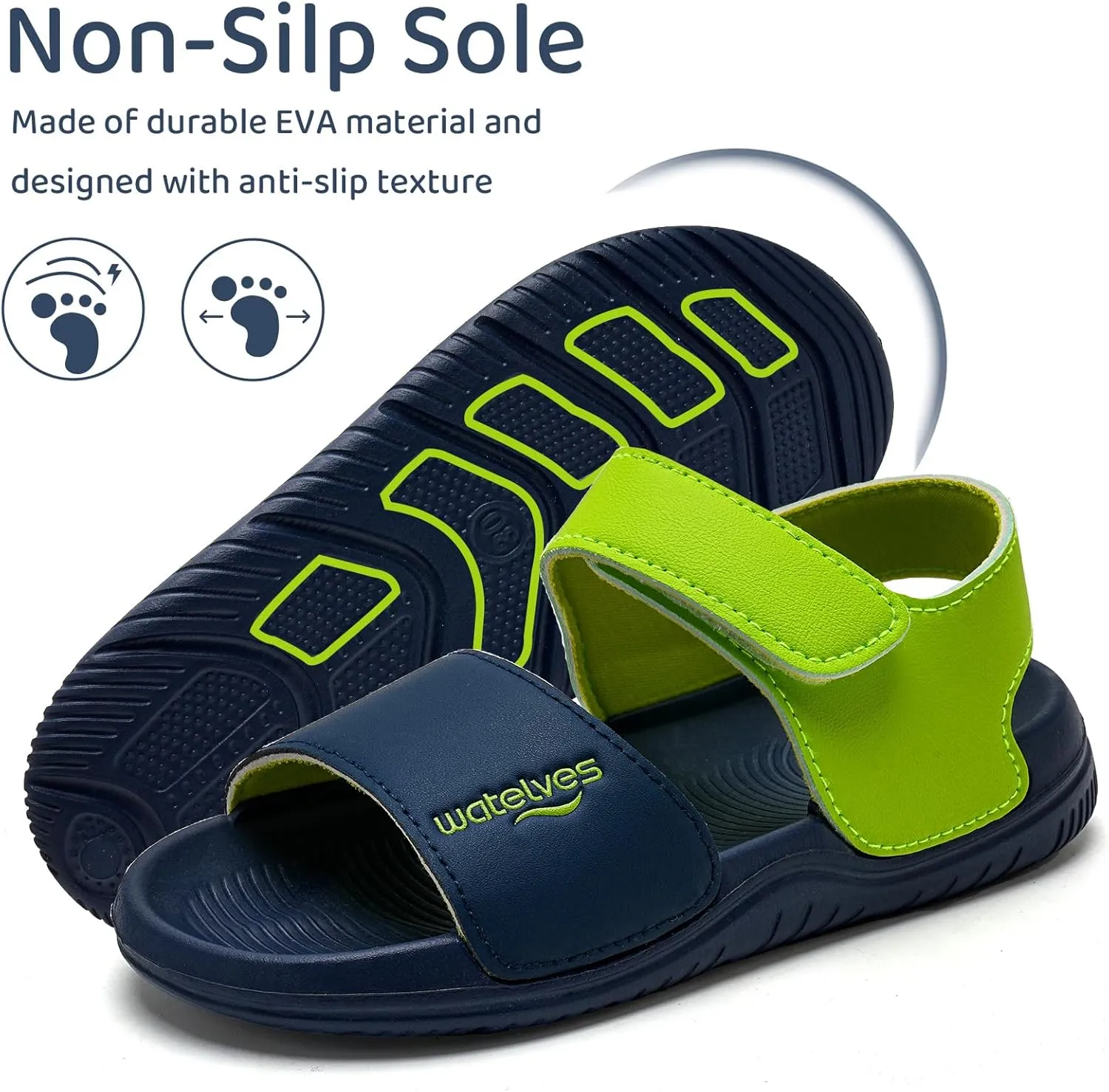 WateLves Kids Sandals Toddler Summer Sandals Adjustable Hook and Loop Strap Sport Sandal Shoes
