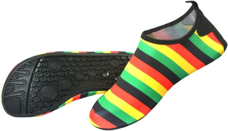 Water Shoes for Women and Men Quick-Dry Swim Beach Shoes for Outdoor Surfing Yoga Exercise Jamaica Flag Caribbean Reggae Rasta