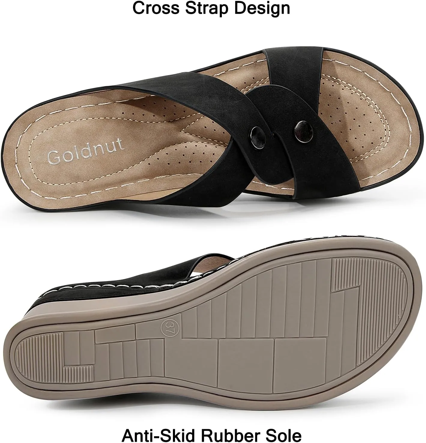 Wedges Sandals for Women Dressy, Flower Cut Out Platform Slides Sandal Comfort Low Wedge