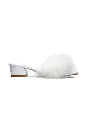 White Low Feathers Mule