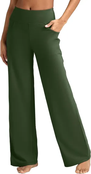 Wide Leg Pants Women High-Waisted Yoga Work Dress Pants, Casual Sweatpants, Petite/Regular/Tall