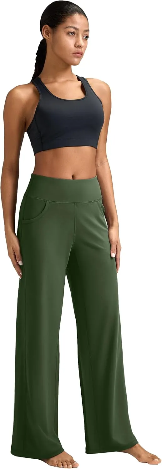 Wide Leg Pants Women High-Waisted Yoga Work Dress Pants, Casual Sweatpants, Petite/Regular/Tall