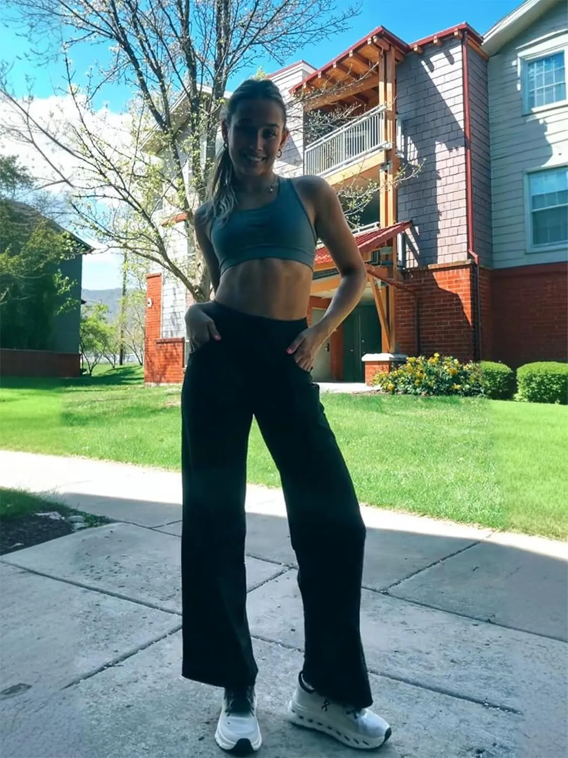 Wide Leg Pants Women High-Waisted Yoga Work Dress Pants, Casual Sweatpants, Petite/Regular/Tall