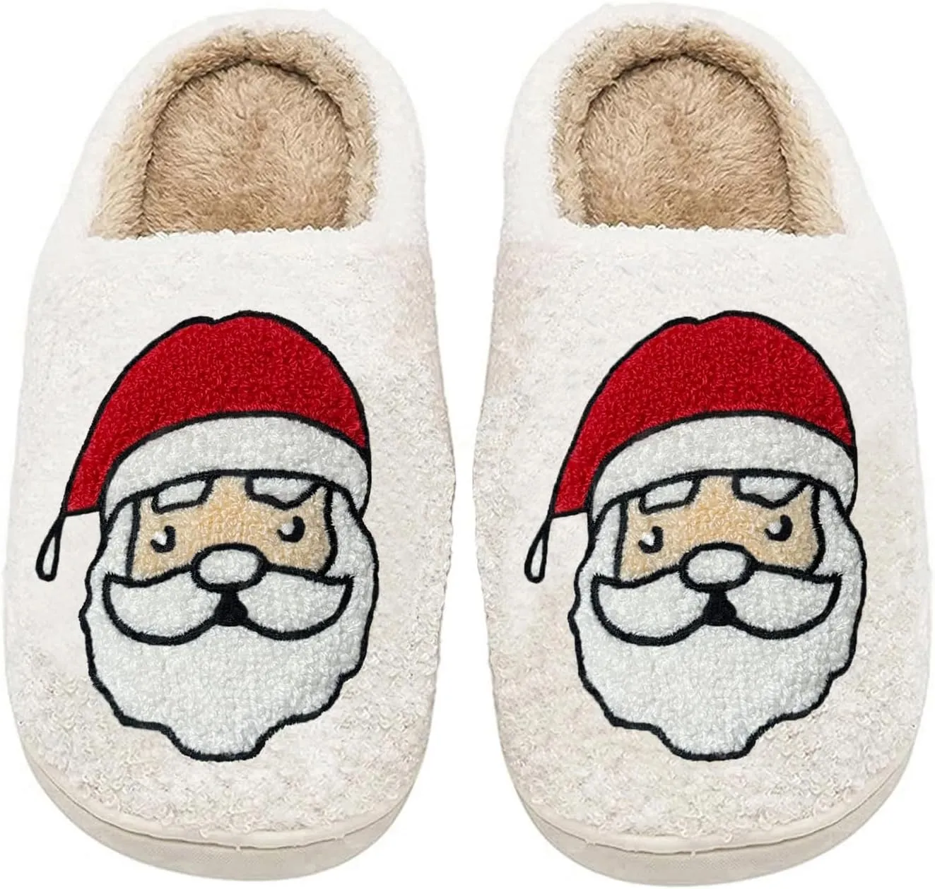 Women Men Cute Cartoon Christmas Slippers Winter Plush Funny Slippers Comfy Warm Furry House Shoes