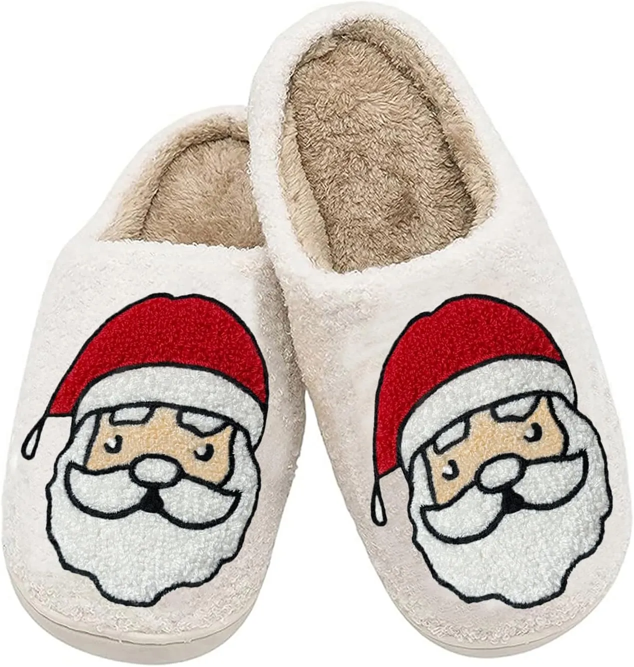 Women Men Cute Cartoon Christmas Slippers Winter Plush Funny Slippers Comfy Warm Furry House Shoes