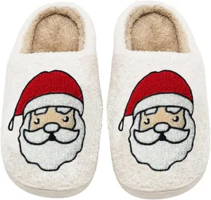 Women Men Cute Cartoon Christmas Slippers Winter Plush Funny Slippers Comfy Warm Furry House Shoes