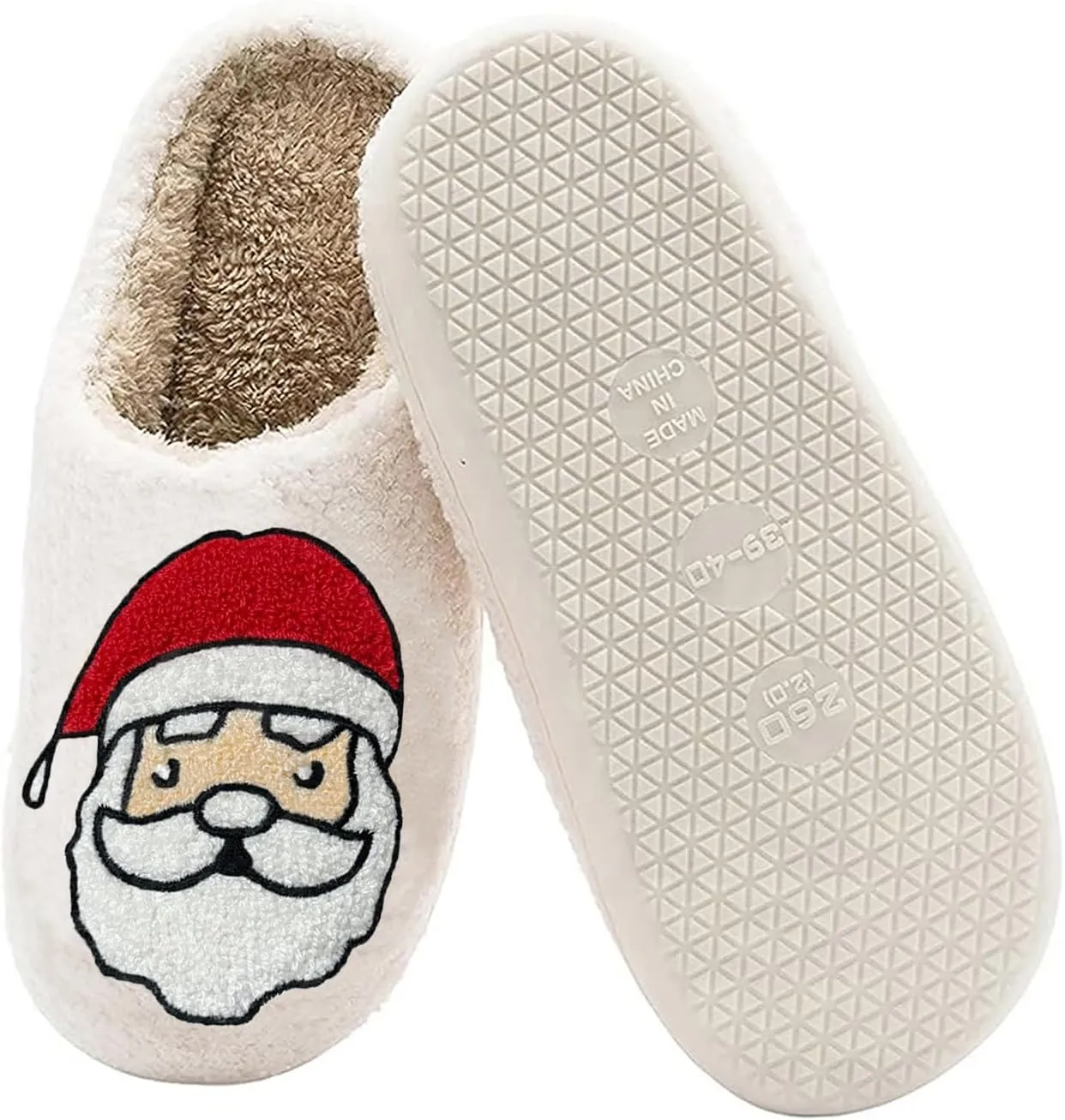 Women Men Cute Cartoon Christmas Slippers Winter Plush Funny Slippers Comfy Warm Furry House Shoes