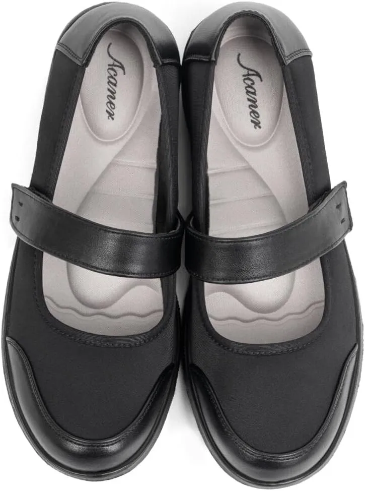 Women Orthopedic Mary Jane Flats Comfortable Bunions Walking Shoes Round Toe Lightweight Orthotic Shoes with Arch Support