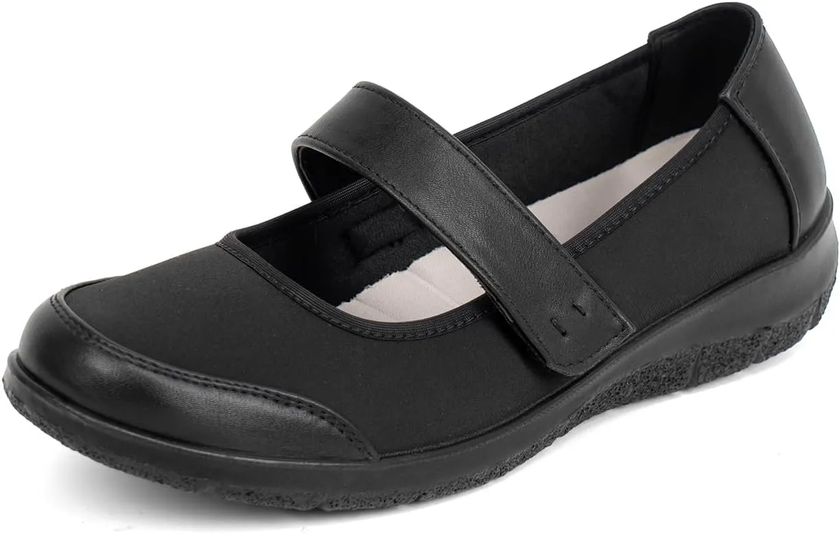 Women Orthopedic Mary Jane Flats Comfortable Bunions Walking Shoes Round Toe Lightweight Orthotic Shoes with Arch Support