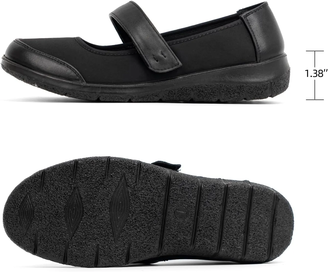 Women Orthopedic Mary Jane Flats Comfortable Bunions Walking Shoes Round Toe Lightweight Orthotic Shoes with Arch Support