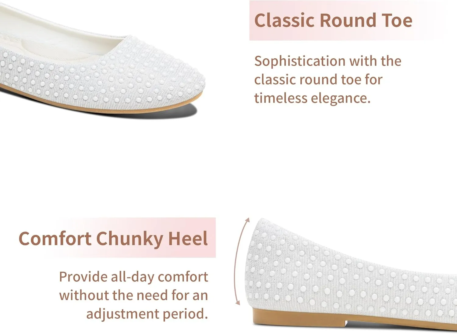 Women Rhinestone Ballet Flats Round Toe Sparkly Elegant Ballerina Flats Comfortable Light Weight Business Shoes Fashion Dress Wedding Shoes