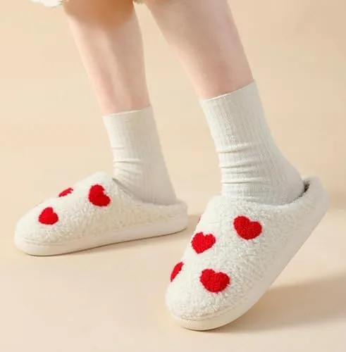Women Slippers Cute House Slippers Strawberry Slippers Comfy Soft Bedroom Shoes Warm Fuzzy Slip-On Slippers Indoor Non-slip Plush Bedroom Slippers, E-24TX001