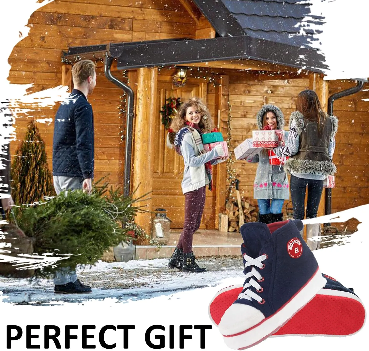 Women Warm Indoor Slipper Boots Women's Winter Anti-Slip Ankle Booties Slip On Fur Lined House Shoe