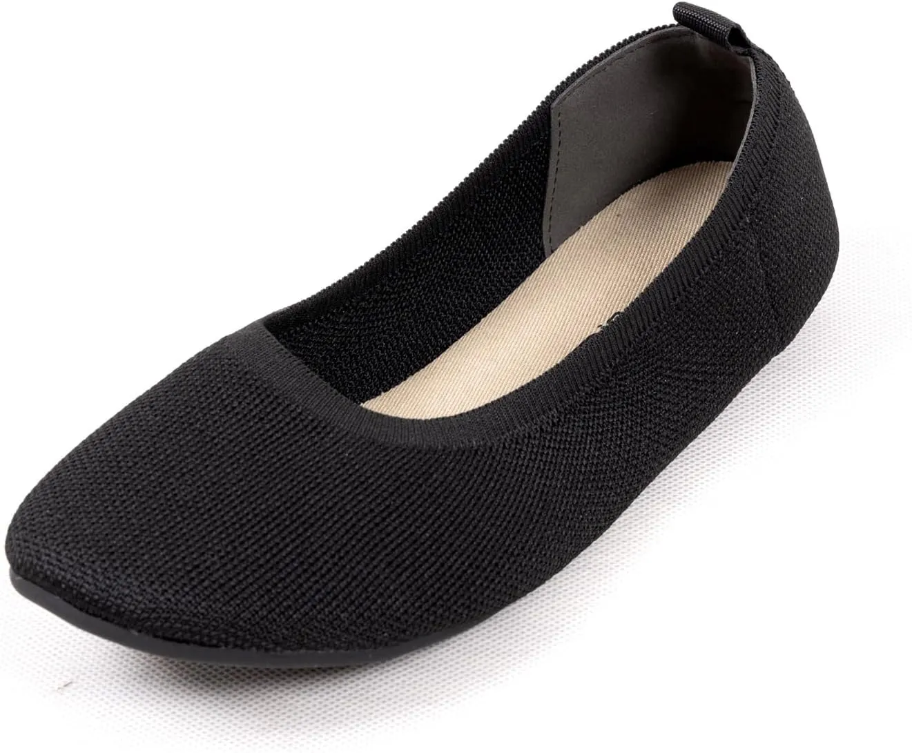 Women’s Ballet Flat Shoes Knit Shoes Round Toe Slip On Ballerina Walking Flats Shoes Black Leopard Comfortable Shoes