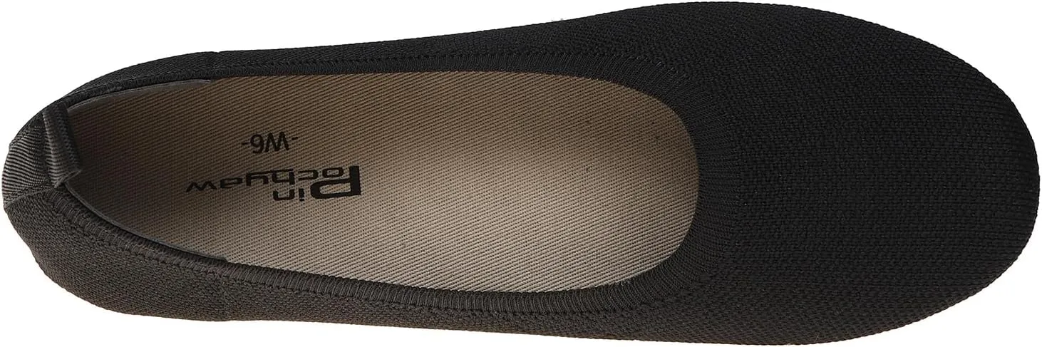 Women’s Ballet Flat Shoes Knit Shoes Round Toe Slip On Ballerina Walking Flats Shoes Black Leopard Comfortable Shoes