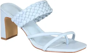 Women's Braided Heeled Sandals Square Toe Block Heel Sandals